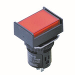 Wskaźnik LED prostokątny 16 mm, czerwony, 12 VAC/VDC, IP65, zaciski lutownicze