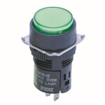 Wskaźnik LED okrągły 16 mm, zielony, 5 VAC/VDC, IP65, zaciski lutownicze