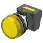Wskaźnik M22N,grawerowany płaski,żółty,220/230/240 V AC,zacisk push-in