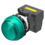 Wskaźnik M22N,półkolisty,plastikowy,zielony,220/230/240 V AC,zacisk push-in