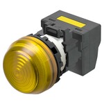 Wskaźnik M22N,półkolisty,plastikowy,żółty,220/230/240 V AC,zacisk push-in