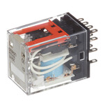 Przekaźnik wtykowy, 14-pin, 4PDT, 5 A, wskaźniki mechaniczne i LED, możliwość etykietowania, 24V DC, MY4N 24VDC (S)