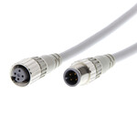 Kabel złączami na obu końcach, gniazdo M12 proste (żeńskie), wtyczka M12 prosta (męska), 5-polowy, kod A, PVC standardowy, IP67, 2 m, XS2W-D521-DG1-A