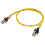 Kabel patch Ethernet S/FTP Cat.6A PUR (żółty, elastyczny), 1 m