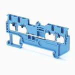 Złączka szynowa DIN (TS 35) wieloprowadowa, 4 wejścia push-in, przekrój 1 mm2, kolor niebieski