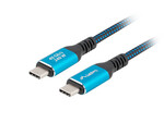 Kabel USB-C M/M USB4 1,5m 240W 8K 60Hz czarno-niebieski LANBERG