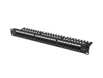 Patch panel 24 port 1U 19" kat.6A UTP z organizerem kablowym czarny LANBERG