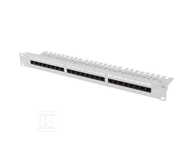 Patch panel 24 portas 1U 19" cat.6A UTP - PPUA-1124-S