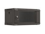 Cabinet de instalare RACK montat pe perete, 19", 4U, 540x350 mm, negru, uși cu geam (Flat Pack) LANBERG