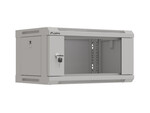 Szafa instalacyjna RACK wisząca 19" 4U 540x350 szara drzwi przeszklone (Flat Pack) LANBERG