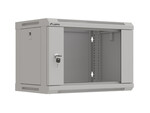 Szafa instalacyjna RACK wisząca 19" 6U 540x350 szara drzwi przeszklone (Flat Pack) LANBERG