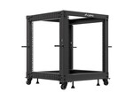 Stojak open RACK 19" 12U 600x600-1100 regulowany czarny LANBERG
