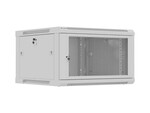 Szafa instalacyjna RACK wisząca 19" 6U 600x600 szara drzwi perforowane (Flat Pack) LANBERG