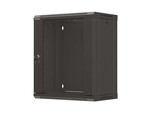 Armário de instalação RACK suspenso 19" 12U 540x350 preto portas com vidro (Flat Pack) LANBERG