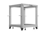 Stojak open RACK 19" 12U 600x600-1100 regulowany szary LANBERG