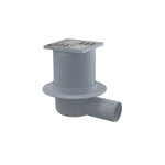 Kratka ściekowa 105×105/50 mm odpływ boczny, kratka nierdzewna, syfon mokry APV1