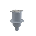 Kratka ściekowa 105×105/50 mm odpływ pionowy, kratka nierdzewna, syfon mokry APV2
