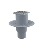 Kratka ściekowa 105×105/50/75 mm odpływ pionowy, kratka nierdzewna, syfon mokry APV203