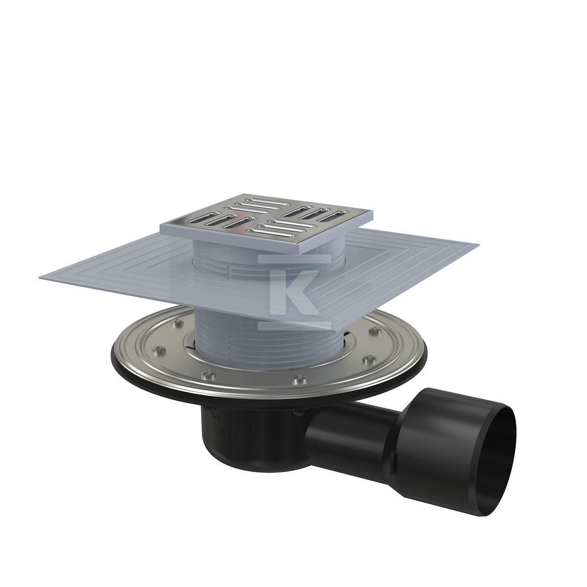 Kratka ściekowa 105×105/50/75 mm odpływ - APV3344