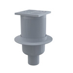 Kratka ściekowa 105×105/50 mm odpływ pionowy, kratka szara, syfon mokry APV6111