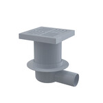 Kratka ściekowa 150×150/50 mm odpływ boczny, kratka szara, syfon mokry APV5211