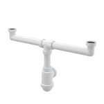 Podwójny półsyfon butelkowy zlewozmywaka z nakrętkami 6/4" A448-DN50/40
