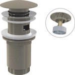 Spust umywalki CLIK/CLAK 5/4" metalowy z przelewem, duży korek, NICKEL-mat szczotkowany A392-N-B