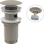Spust umywalki CLIK/CLAK 5/4" metalowy z przelewem, duży korek, NICKEL-połysk A392-N-P