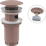 Spust umywalki CLIK/CLAK 5/4" metalowy z przelewem, duży korek, RED GOLD-mat szczotkowany A392-RG-B