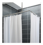 Zasłona prysznica PVC biała 180 x 180 cm z kółkami montaż.