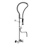 Bateria gastronomiczna ścienna, wąż na sprężynie, pistolet, dodatkowa wylewka 340mm, H=1101, PRESTO CHEF