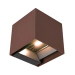 Oprawa ścienna solarna V-TAC 9W LED COB regulowana brąz corten kostka 15x15cm IP65 VT-11109 3000K 860lm