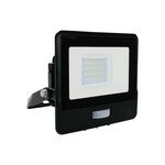 Naświetlacz LED V-TAC 20W SAMSUNG CHIP czujnik ruchu czarny Z mufą VT-128S-B 3000K 1510lm 5 lat gwarancji