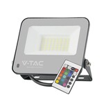 Naświetlacz LED V-TAC 30W czarny IP65 pilot VT-44034 RGB+6500K 2310lm