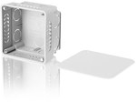 Flush-mounted junction box with cover, 80x80x50 mm, gray E140