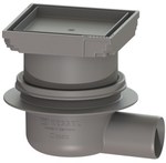 Classic drain, DN50, side drain, with 110x110 plate cover and stainless steel frame