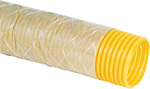 PVC drainage pipe DN/OD 100x91, roll 50m, with a PP filter, type TP (fully draining, perforation holes all around), corrugated, yellow /50m/