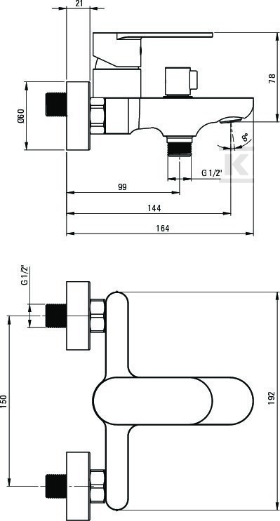 ALPINIA chrome bath mixer without - BGA_010M