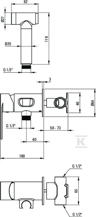 ALPINIA chrome flush-mounted bidet - BGA_034M