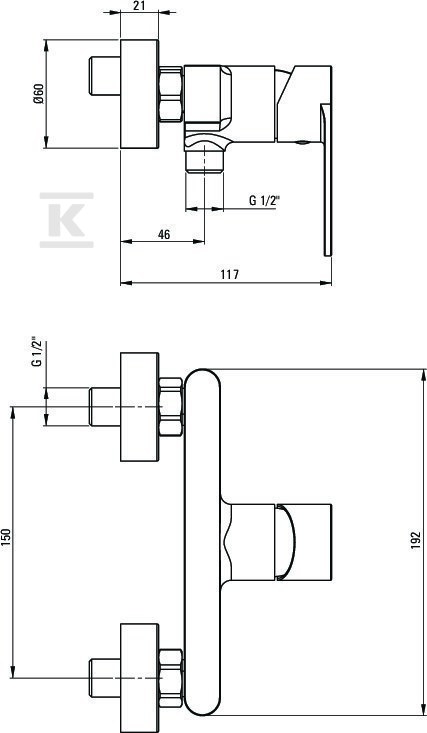 ALPINIA chrome shower faucet without - BGA_040M