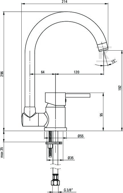 ASTER chrome mixer. Standing sink mixer - BCA_061M