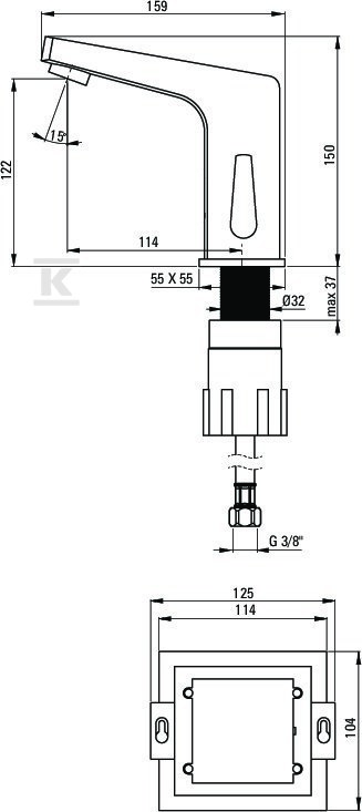 Deante Chrom-Waschtischarmatur, Sensor. - BCH_029V