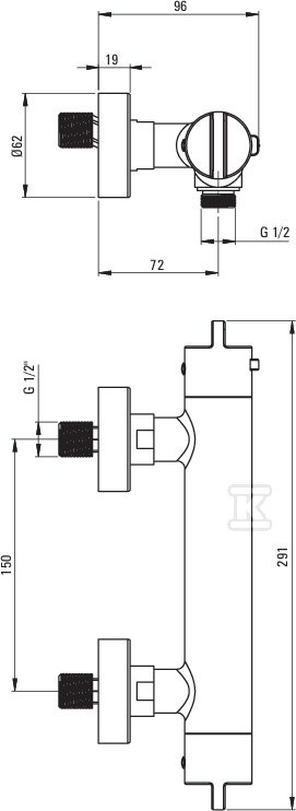 Bateria prysznicowa termostatyczna, - BCH_N4BT