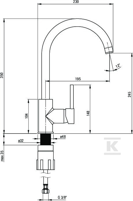 Nemezja kitchen faucet, beige - BEN_562M