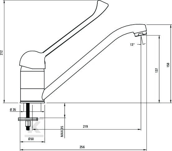 JOKO clinic tap chrome. Standing sink - BOJ_060C