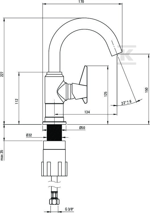 Bateria umywalkowa Temisto, nero - BQT_N20M