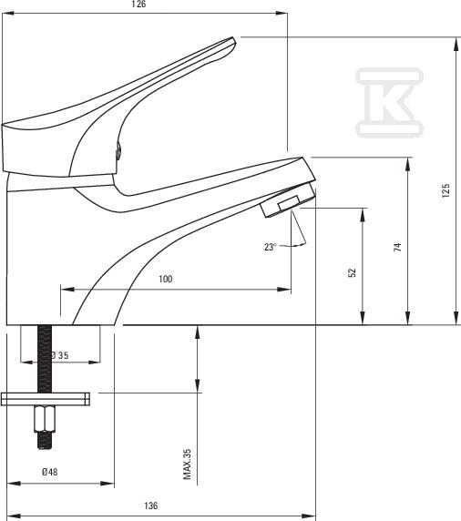 JOKO chrome standing basin mixer - BOJ_020M