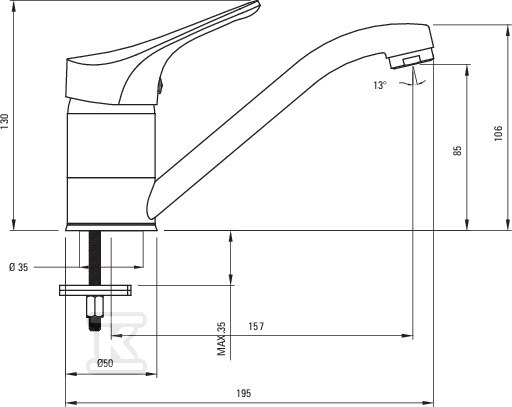 JOKO chrome faucet standing washbasin - BOJ_026M