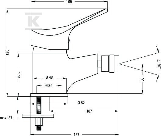 JOKO chrome standing bidet mixer with - BOJ_031M