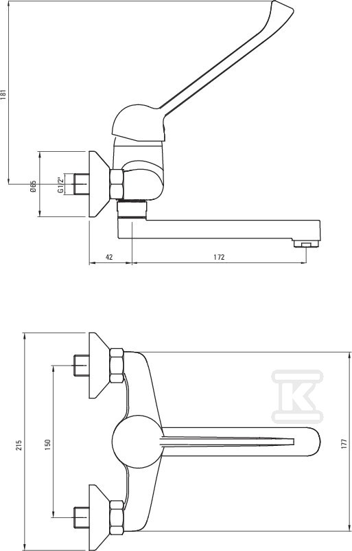 JOKO clinic chrome tap for wall-mounted - BOJ_050C